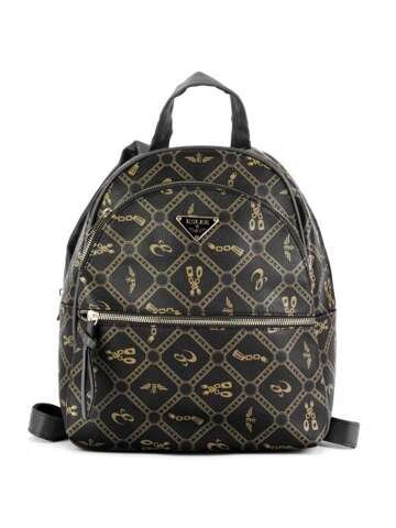 Dámsky batoh eco black Eslee ES89069 mestský batoh so šľapkami ležérny 2 priehradky