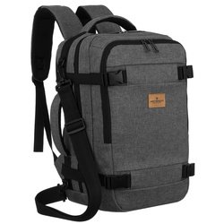 Cestovný batoh z polyesteru v sivej farbe, vybavený odnímateľným popruhom - Peterson