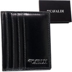 Čierne kožené puzdro na karty bez zapínania s RFID - 4U Cavaldi