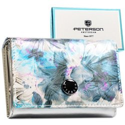 Viacfarebná dámska peňaženka s kvetinovým vzorom, zapínanie na patentku - Peterson