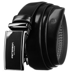 Pánsky kožený opasok v čiernej farbe s možnosťou vlastného skrátenia - Peterson