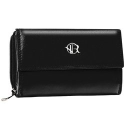 Módna dámska kožená peňaženka so zapínaním v čiernej farbe - Rovicky