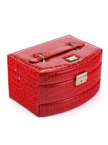 Szkatułka na biżuterię, z 2 szufladami, zamykany organizer na biżuterię, na pierścionki, bransoletki, kolczyki, aksamitna podszewka PATRIZIA