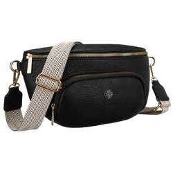 Mestská čierna dámska ľadvinka z ekokože zavesená na nastaviteľnom remienku - Peterson