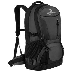 Čierno-sivý polyesterový turistický batoh na zips - Peterson