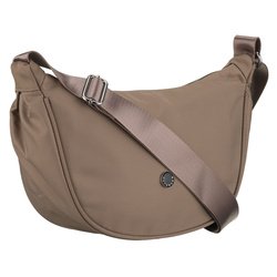 Tmavobéžová polyesterová dámska poštová taška, jednokomorová s vonkajším vreckom - Peterson