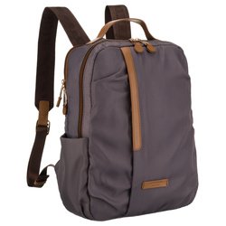 Dámsky batoh v sivej farbe, zavesený na nastaviteľných popruhoch a uzatvárateľný na zips - Peterson