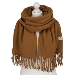 Veľký svetlohnedý dámsky šál zdobený strapcami - Peterson