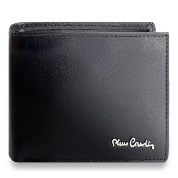 Pierre Cardin TILAK75 8806 Pánska peňaženka z prírodnej kože čierna s červenými detailmi Horizontálna orientácia