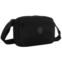 Športové vrecko v čiernej farbe so zapínaním na zips, dve priehradky - Peterson