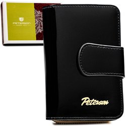 Čierno-zlatá dámska kožená peňaženka s RFID - Peterson