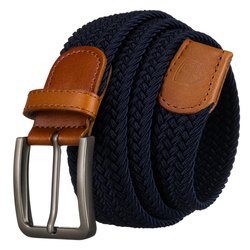 Pletený pánsky opasok na nohavice s tradičnou sponou v striebornej farbe - Peterson