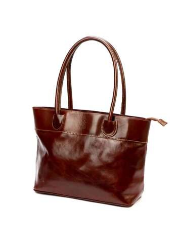 Florence Dámska kožená kabelka A4 12 TAMP Brown Shoulder Shopper