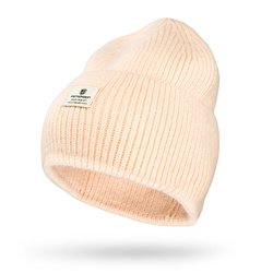 Béžová zimná dámska čiapka v univerzálnej veľkosti s logom značky - Peterson