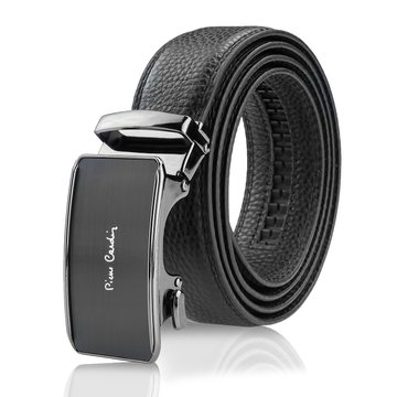 Pánsky kožený opasok Pierre Cardin Black Metal Automatic Buckle
