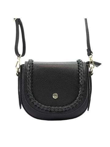 Dámska kožená taška cez rameno Gregorio 1703 DOLLARO Black Leather Crossbody