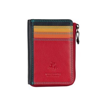 Visconti Kožená peňaženka HT4 Lime - puzdro na karty s vreckom na mince a zapínaním na zips