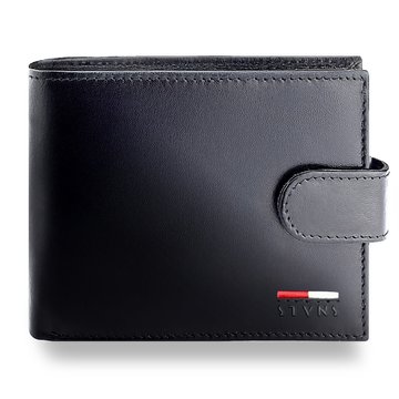 Pánska kožená peňaženka STEVENS Protection RFID Black PREMIUM