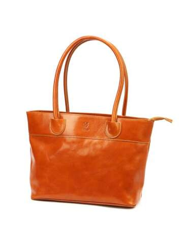 Florence Dámska kožená kabelka 12 TAMP Shopper Camel Leather A4