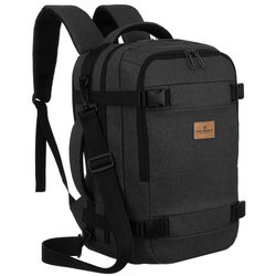 Priestranný, cestovný a čierny polyesterový batoh ideálny na príručnú batožinu - Peterson