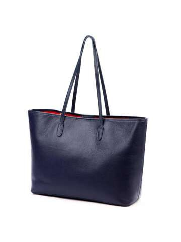 Dámska kožená kabelka Navy Blue Shopper A4 112418