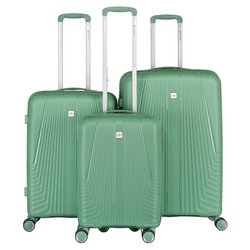 Súprava cestovných kufríkov z plastu ABS v zelenej farbe - Peterson
