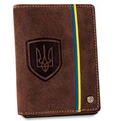 Pánska kožená peňaženka so znakom a farbami Ukrajiny - Peterson