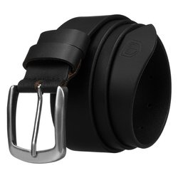 Elegantný čierny kožený pánsky opasok - Peterson