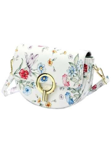 Dámska kožená kabelka Luka 24-020 FL White Shoulder Letter Bag Casual