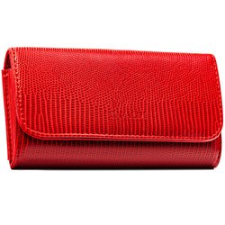 Červená horizontálna dámska peňaženka z ekologickej kože so zapínaním na patentku - 4U Cavaldi
