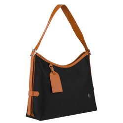 Čierna dámska kabelka z polyesteru a ekologickej kože, jednopriestorová - Peterson