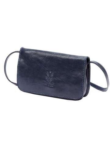 Florence Dámska kožená kabelka 107 TAMP Navy Blue Crossbody peňaženka