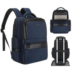 Námornícky modrý cestovný batoh s vreckom na notebook do veľkosti 14 palcov - Peterson
