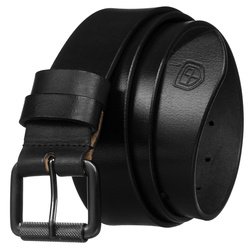 Čierny kožený pánsky opasok s tradičnou prackou - Peterson