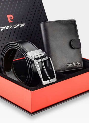 Darčeková súprava Pierre Cardin opasok a peňaženka s ochranou RFID pre darček pre NIego otca priateľa brata