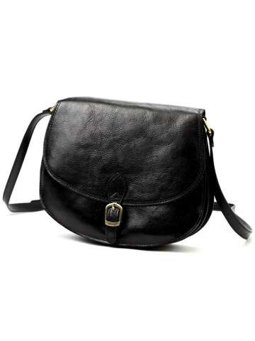 Dámska kožená kabelka Florence 21 TAMP Black Crossbody Purse