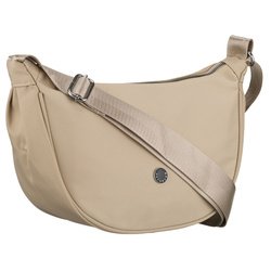 Dámska poštová taška z béžového polyesteru, jednokomorová s vonkajším vreckom - Peterson