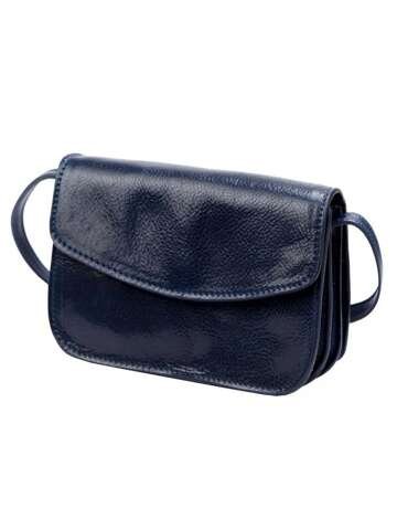 Dámska kožená kabelka Florence 5511 Navy Blue Letter Bag cez rameno