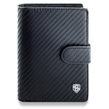 Pánska kožená peňaženka STEVENS CARBON Super odolná čierna RFID