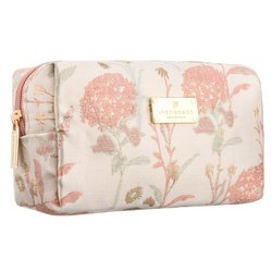 Ružová polyesterová kozmetická taška s jednou priehradkou a kvetinovým vzorom - Peterson
