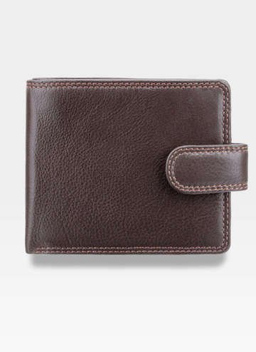 Visconti Pánska Peňaženka Heritage HT9 v Priečnom Formáte z Pravej Kože Tmavohnedá s RFID Ochranou