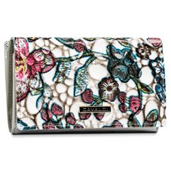 Dámska priestranná kvetinová peňaženka so zapínaním na patentku - 4U Cavaldi