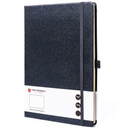 Zošit formátu B5 v sivej farbe s potlačou bodiek a elastickým uzáverom - Peterson