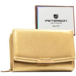 Dámska peňaženka z ekologickej kože v tmavobéžovej farbe, vybavená systémom RFID - Peterson