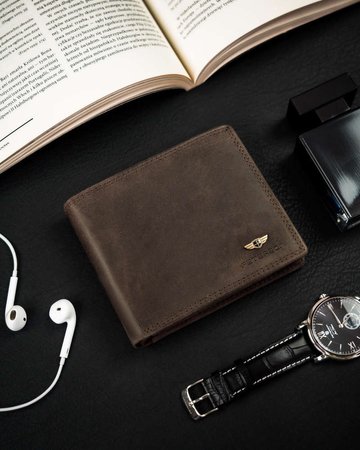 Pánska kožená peňaženka na registračný certifikát - Peterson