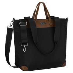 Veľká čierna dámska nákupná taška s držadlami a pripínateľným popruhom - Peterson