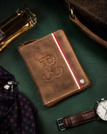 Veľká pánska kožená peňaženka so systémom RFID - Peterson