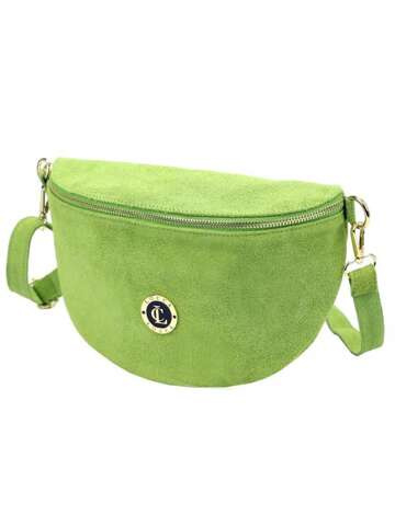 LOCCA LOC-02 Dámska kožená kabelka Light Green Hip Sachet