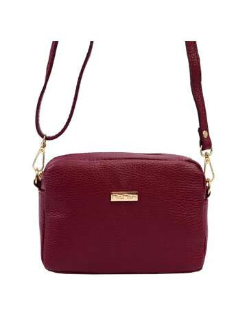 MiaMore Kožená kabelka 01-059 DOLLARO Maroon Crossbody peňaženka