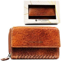 RFID Minimalistická dámska peňaženka z tienenej prírodnej kože - Peterson
